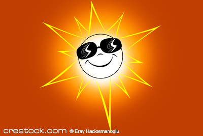 Sunny illustration. Sun smile.