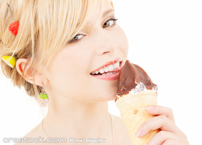 bright picture of lovely girl with ice cream